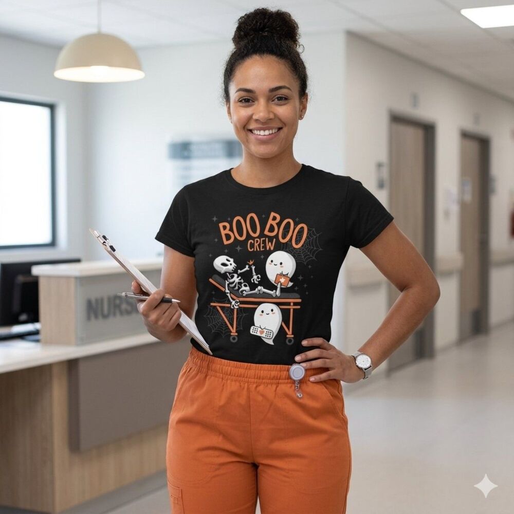 Women's size large black halloween Boo Boo Crew graphic tee